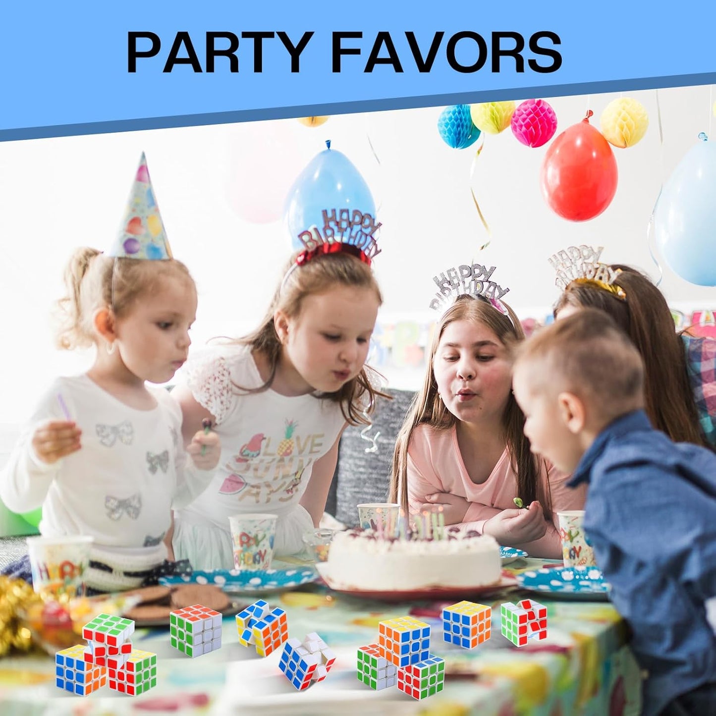 Mini Cube 24 Pack Puzzle Party Favors for Kids Birthday Party Favors, Magic Cube Classroom Prize for Students & School Rewards, Stress Relief Toys Easter Christmas Stocking Goody Bag Filler