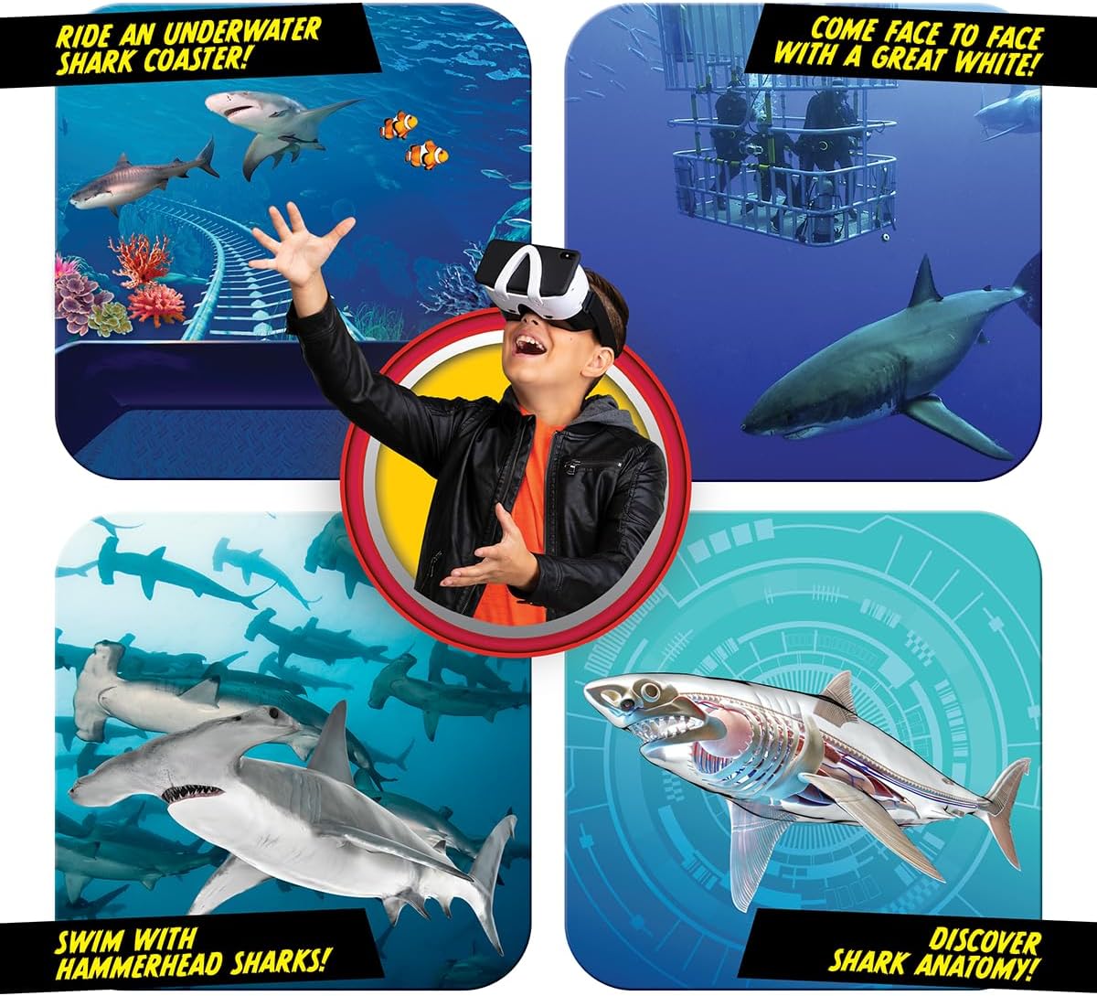 Abacus Brands STEAM Shark Lab VR - Illustrated Interactive VR Book and STEAM Learning Activity Set - for Ages 8 and Up