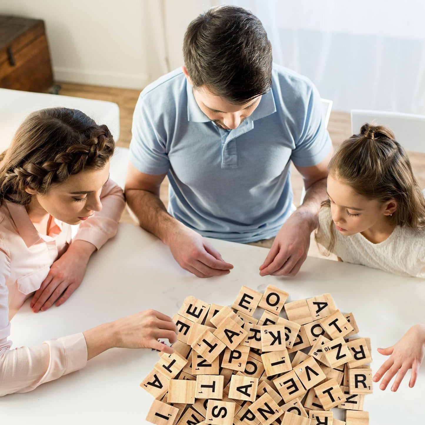 LSCQYYCC-200Pcs Magnetic Wooden Letter Bricks, Craft Letters - DIY Wooden Gift Decoration - Making Letter Coasters and Cross Games DIY Wood Gift Decoration - Making Alphabet Coasters