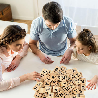 LSCQYYCC-200Pcs Magnetic Wooden Letter Bricks, Craft Letters - DIY Wooden Gift Decoration - Making Letter Coasters and Cross Games DIY Wood Gift Decoration - Making Alphabet Coasters