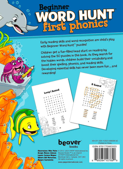 Beginner Word Search: First Phonics Puzzles for Kids Ages 6-8