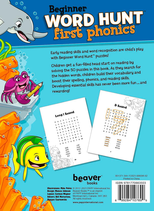 Beginner Word Search: First Phonics Puzzles for Kids Ages 6-8