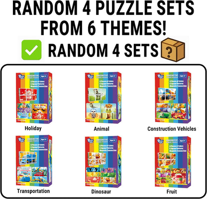 Pairez Toys 3D Magnetic Cubic Jigsaw Puzzle Toys for Toddlers, Large Building Blocks Cubes 1.65 Inches, Sensory & Montessori Toys for Kids 3-5
