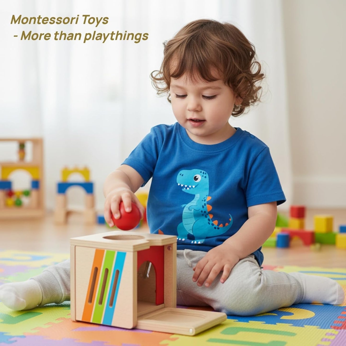 5 in 1 Montessori Activity Toys for 2 3 Year Old Boys and Girls, Wooden Learning Toys with Object Permanence, Bird Feeding Game, Fine Motor Skills, Problem Sloving