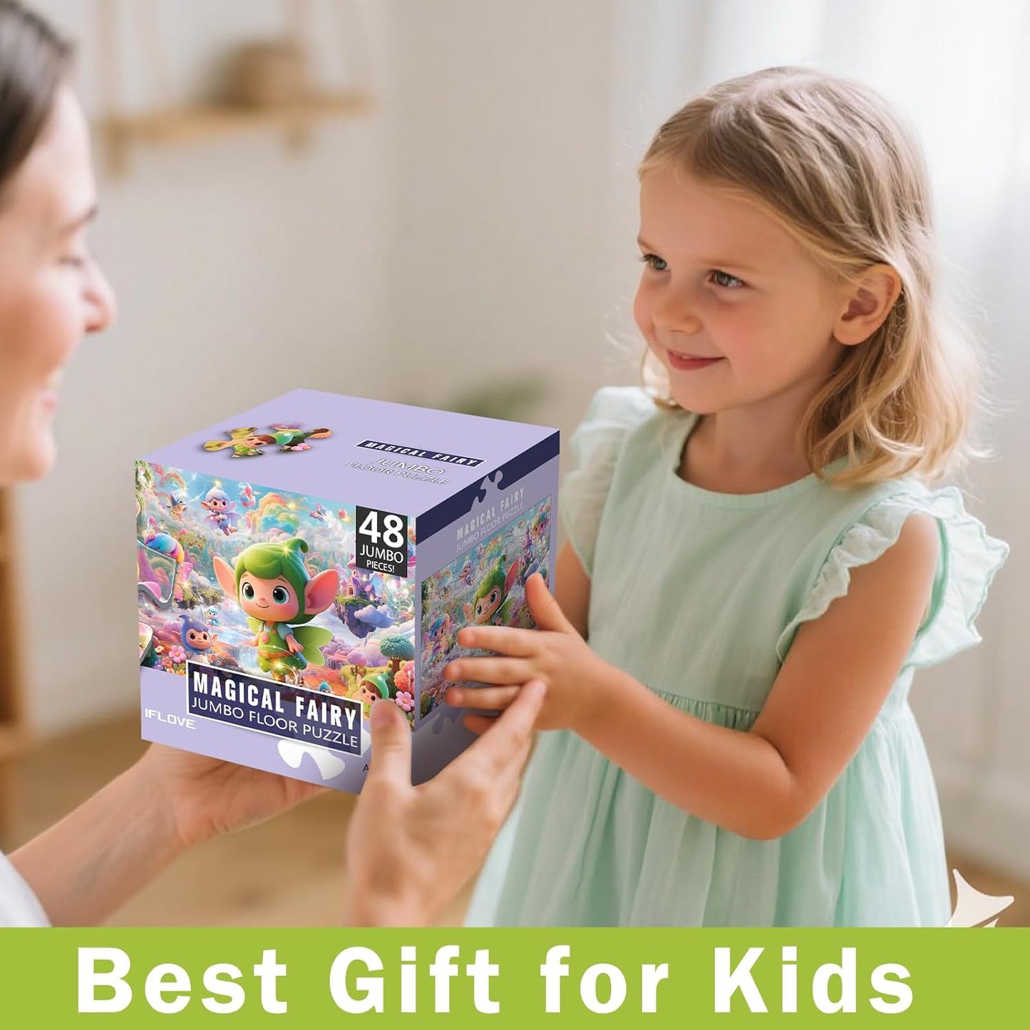Jumbo Floor Puzzle for Kids,48 Piece Unicorn Large Jigsaw Puzzles,Puzzle for Toddler Ages 3-5,Fun Educational Preschool Learning Toy Easter Gift for Boys & Girls Ages 4-8