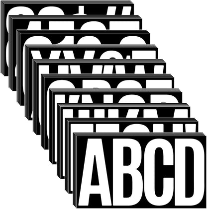 480 Pcs Waterproof 3" Vinyl Alphabet & Number Stickers - Self-Adhesive for Mailboxes, Windows, Doors, Signs, Vehicles & More, Black