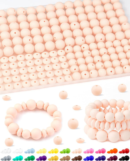 200Pcs FIVEIZERO Mixed Silicone Beads for Keychain Making, 12mm 15mm Round and 12mm Lentil Silicone Beads for Pens Bracelet Necklace DIY Crafts(Black)