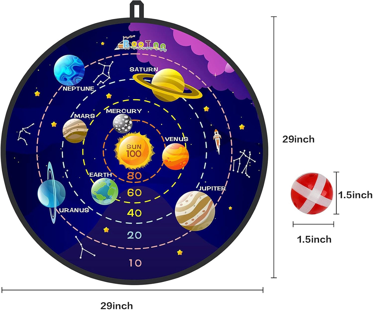 BooTaa 29" Large Dart Board for Kids, Kids Dart Board with Sticky Balls, Boys Toys, Indoor/Sport Outdoor Fun Party Play Game Toys, Birthday Gifts for 3 4 5 6 7 8 9 10 11 12 Year Old Boys Girls