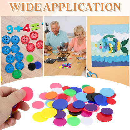 uxcell 100Pcs 1 Inch Poker Chips, Plastic Bingo Chips Learning Counters Counting Counters Disks Markers Opaque Game Tokens for Game Play Math Counting, Purple, Flat