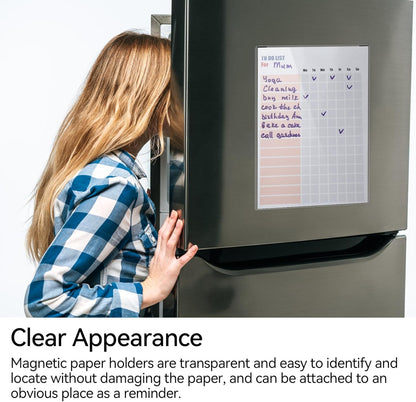 10 Pcs 8.5'' x 11'' Rigid Magnetic Sign Holders - Clear Plastic Document Frames with Magnet Borders for Letter Size Posters - Perfect for Home, Office, and Store Displays
