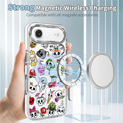 for iPhone 17 Pro Max Case [Compatible with Magsafe],Girls Women Clear Magnetic Case Silicone Shockproof Protective Cover with Pattern Colorful Motivational Letters