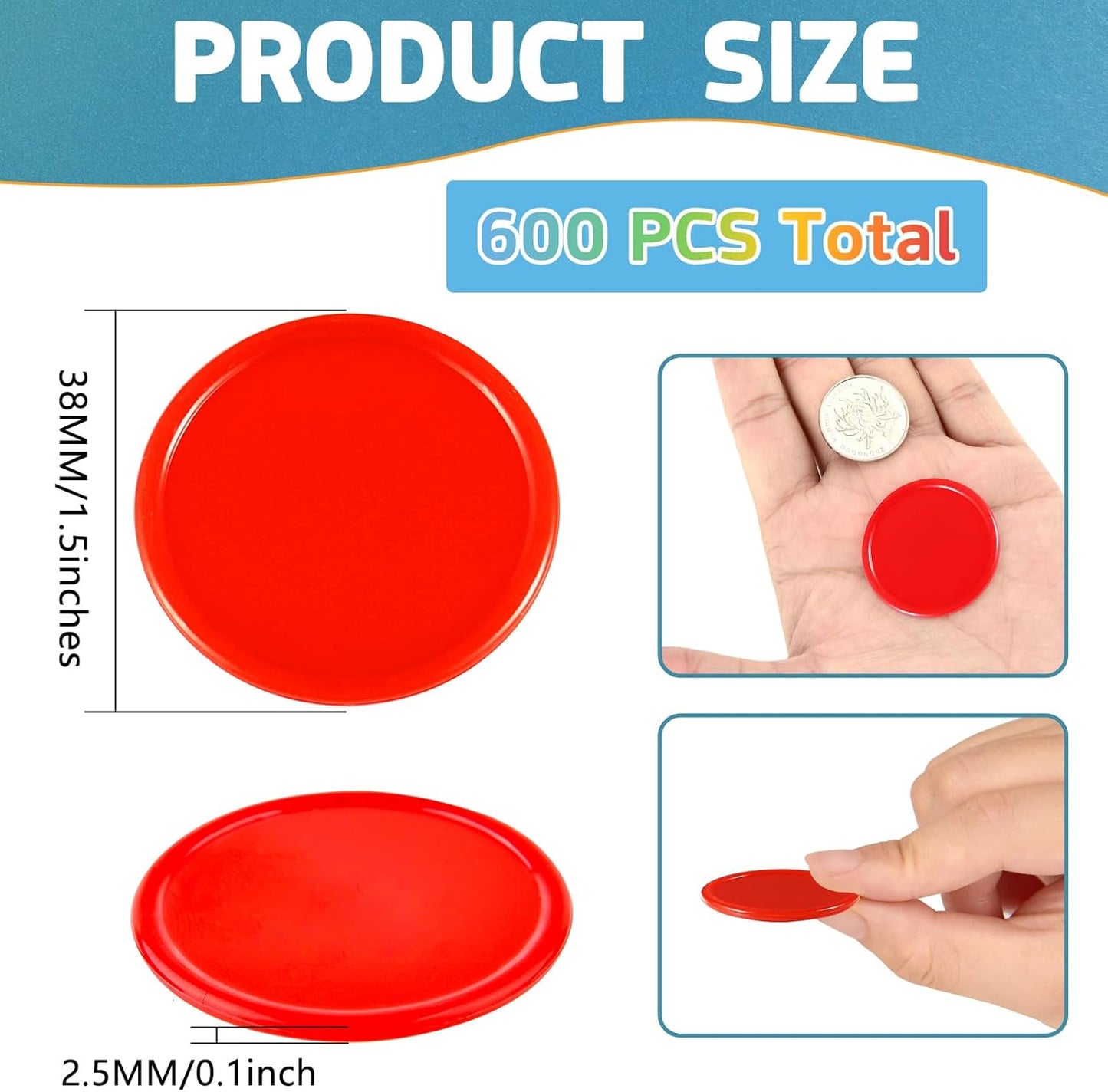 Coopay 1 1/2 Inches Plastic Poker Chips Learning Counters Disks Bingo Chip Counting Discs Markers for Math Practice and Poker Card Game Tokens, Teaching Rewards, 200 Pieces (White)