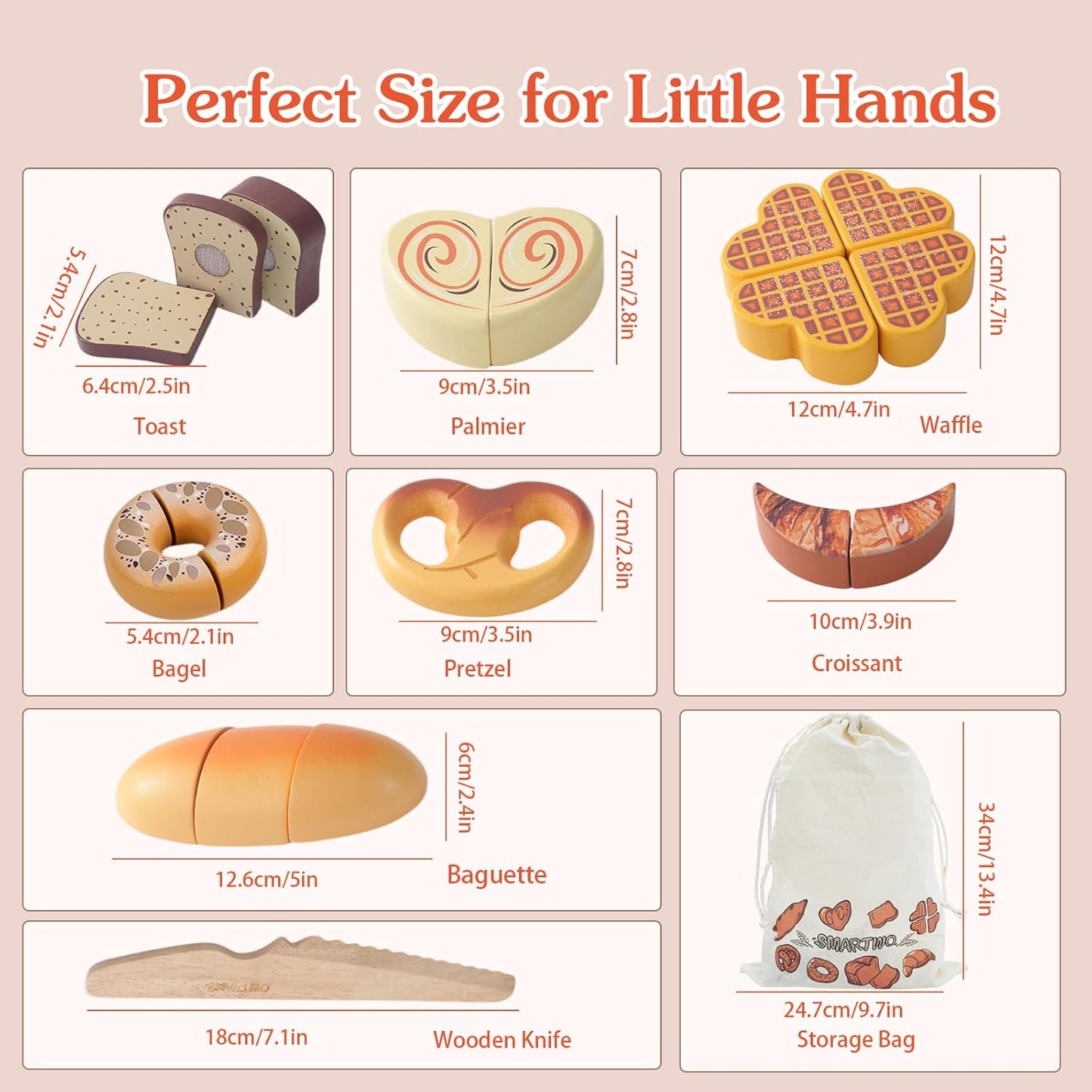 Wooden Play Food Toys for Toddler,Kids Baking Cutting Game Set,Children Kitchen Bakery Pretend Play,Early Educational Toy Gift for Boys Girls