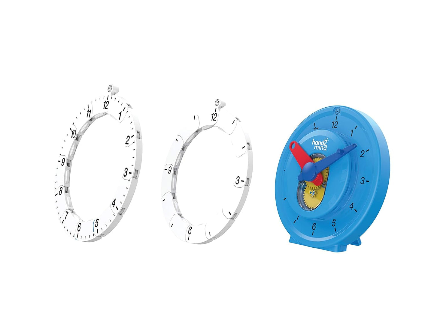 hand2mind Advanced NumberLine Clock, Learn to Tell Time, Analog Clock for Kids Learning, Number Line for Kids, Teaching to Tell Time, Math Manipulatives (Set of 1)