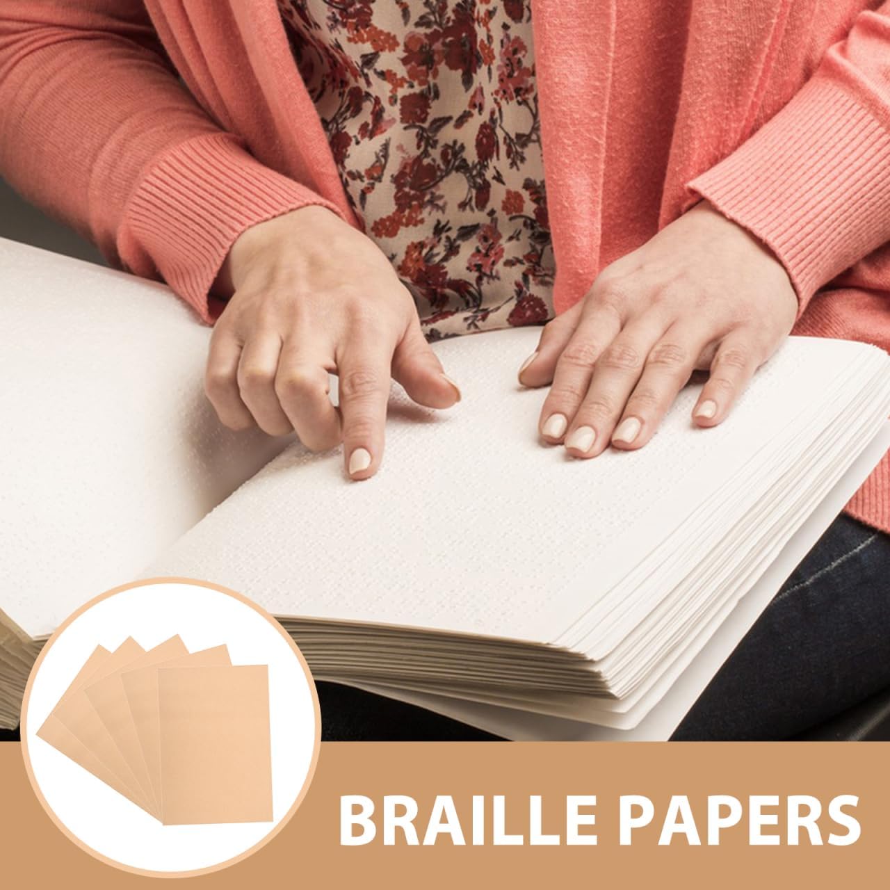 20pcs Braille School Supplies Braille Papers Blind People Supplies Writing Papers for Blind Handwriting Paper Practice Paper Learning Blinder Writing