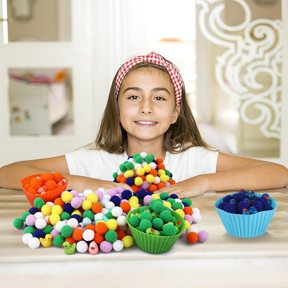 286Pcs Letters and Numbers Sensory Bin Filler Fine Motor Toys Counting Sorting 200 Felt Pompoms 76 Magnetic Letters Numbers 4 Tweezers 5 Silicone Plates 1 Storage Box for Counting Sorting DIY Crafts