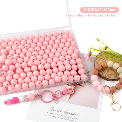 65Pcs 19mm Silicone Beads for Keychain Making Bracelet Necklace, Bulk Round Silicone Beads for Pens（Christmas Green） - Colors A