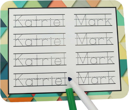 Personalized Name Trace Dry Erase Board, Reusable Custom Name Trace Board, Practice Trace Board, Handwriting Practice, Preschool Learning Education (8" x 10")