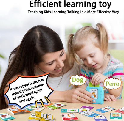 Kidzdo Educational Learning Toys for Toddlers, 540 Sight Words Talking Flash Cards with Music, Montessori Pocket Speech Therapy Toys, Teaching/Birthday Gifts for Ages 2 3 4 5 Years Old Girls (Pink)