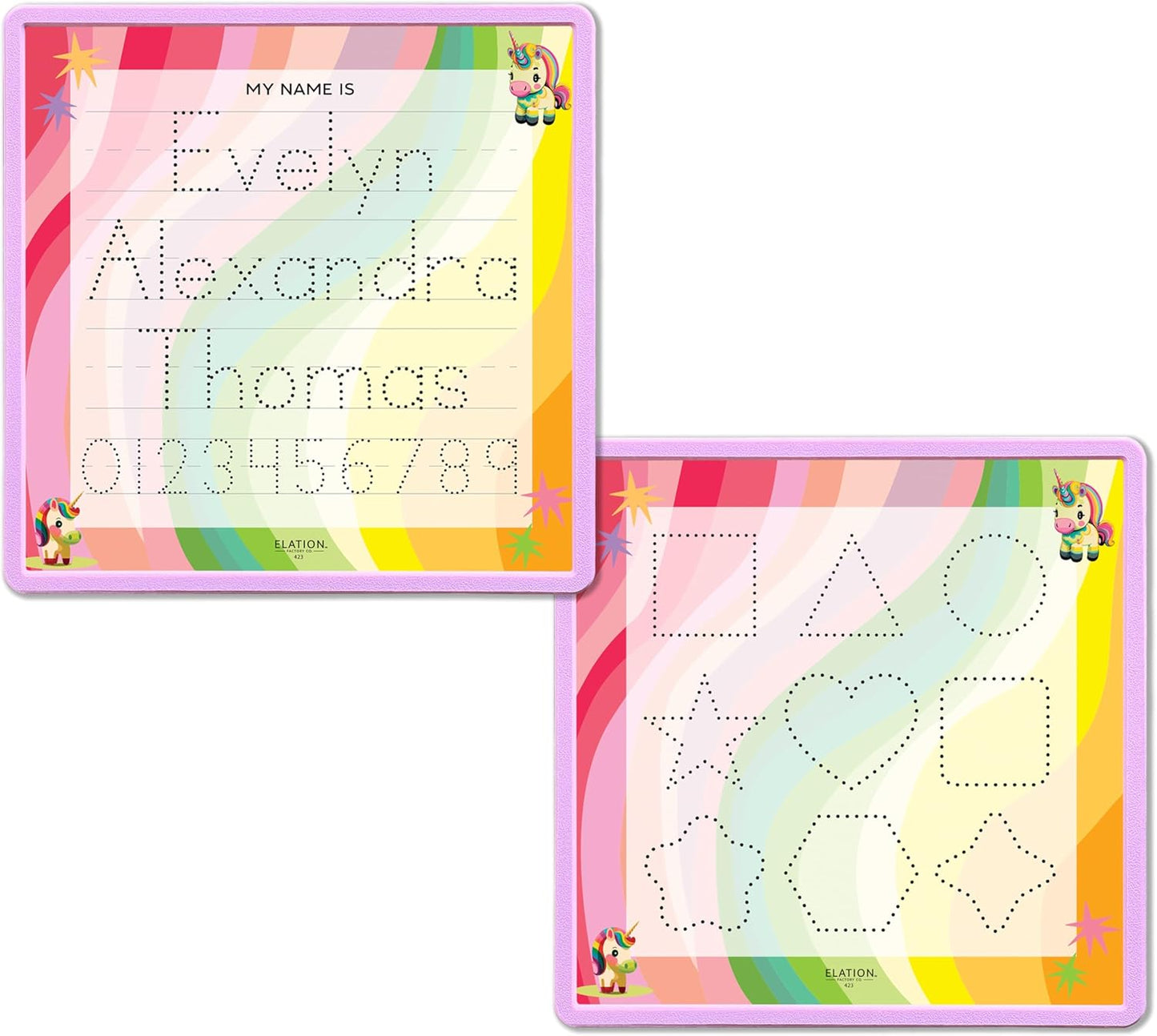 Kid's Name Tracing Board | Dry Erase Letter Tracing | Reusable Name Alphabet Tracing| Number Tracing | Personalized | Baby Unicorn Theme