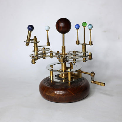 Solar System Model | Educational & Decorative Astronomy Orrery | Premium Brass Mechanical Planetarium (8" Earth & Moon)