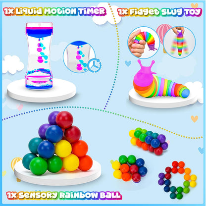 15Pack Fidget Toys Bulk for Adult Kids Age 5-7, 8-12, Sensory Autism Travel Must Have ADHD Autistic Figette Classroom Treasure Prize Box School Must Have Stress Anxiety Easter Basket Stuffers Gifts