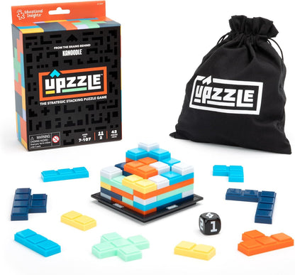 Educational Insights Upzzle - 2 Player Strategy Board Games for Adults and Family, 3D Stacking Puzzle Game for Kids 8-12, Brain Teaser, Critical Thinking Puzzles