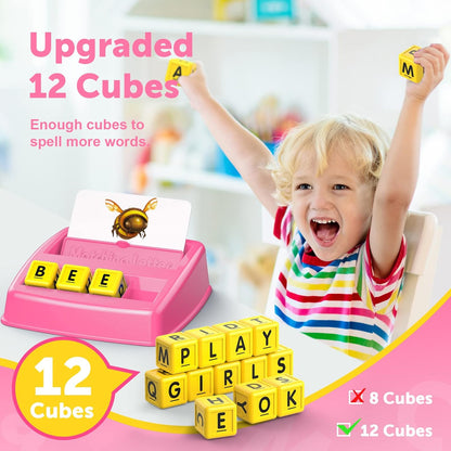 Toys for 3-8 Year Olds Boys Girls, Matching Letter Game Educational Games for Kids Ages 3-8 Easter Birthday Gifts for 3-8 Year Olds Boys Girls Preschool Kindergarten Educational Spelling Toys Green