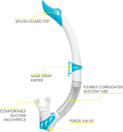 Cressi Junior Snorkel Kit for Kids Ages 3 to 8 - Mask + Dry Snorkel + Adjustable Fins + Net Bag – Rocks Kids Set