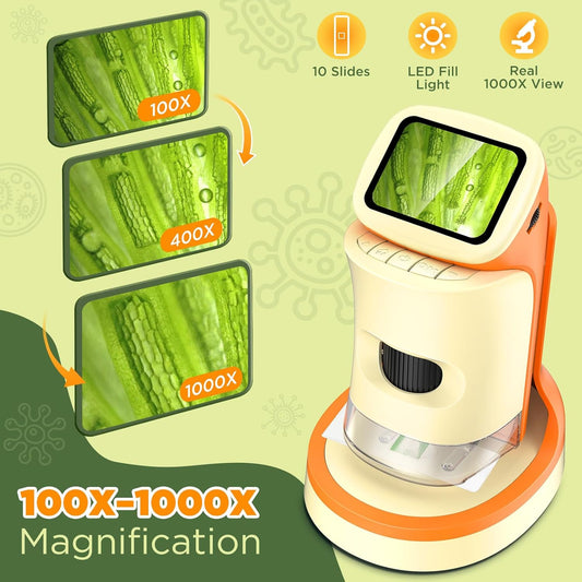 Microscope for Kids, 1000X 1080P Pocket Kids Microscope Handheld - [2026] Digital Mini Microscopes for Kids 8-12, STEM Toys Educational Science Kits for Kids 5-7, Ideal Birthday for Boys, Girls