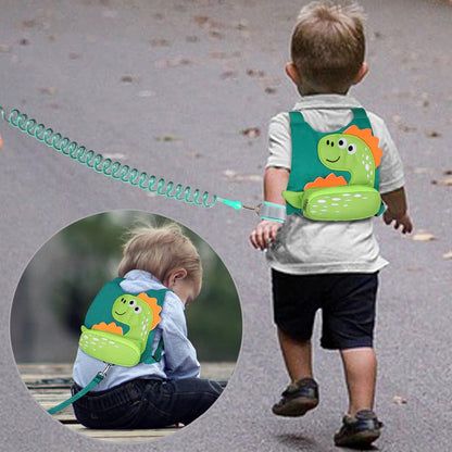 3 in 1 Toddler Harness Leash + Baby Anti Lost Wrist Link, Accmor Cute Dinosaur Child Safety Harness Tether, Kids Walking Wristband Assistant Strap Belt for Parent Boys Outdoor Activity (Black)