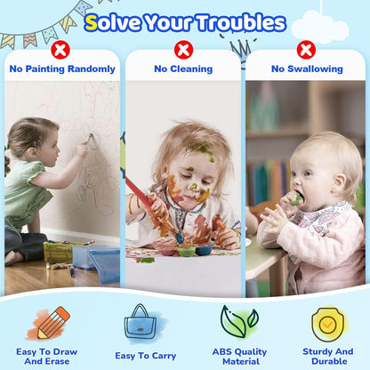 Kikidex Magnetic Drawing Board, Toddler Girl Toys for 1-3 Year Old, Doodle Board Pad Learning and Educational Toys for 1 2 3 Year Old Baby Kids Birthday Gift (Light Blue)
