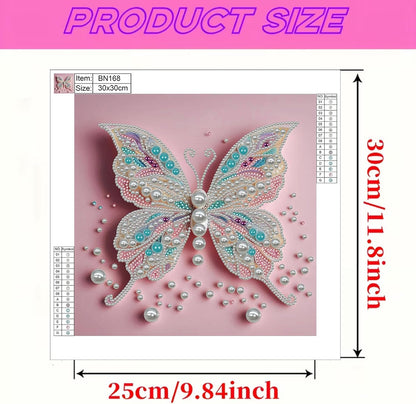 LAKEQUILL Royal Blue Butterfly Special Shaped 5D DIY Partial Drill Home Diamond Art Kit (Butterfly-4)