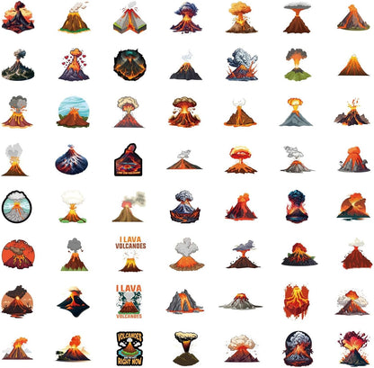 54 Pcs Volcano Stickers Pack for Kids Teens Adults, Volcanic Eruption Vinyl Waterproof Stickers and Decals for Water Bottles Skateboard Car Bike Phone Case Laptop, Volcano Birthday Party Favors