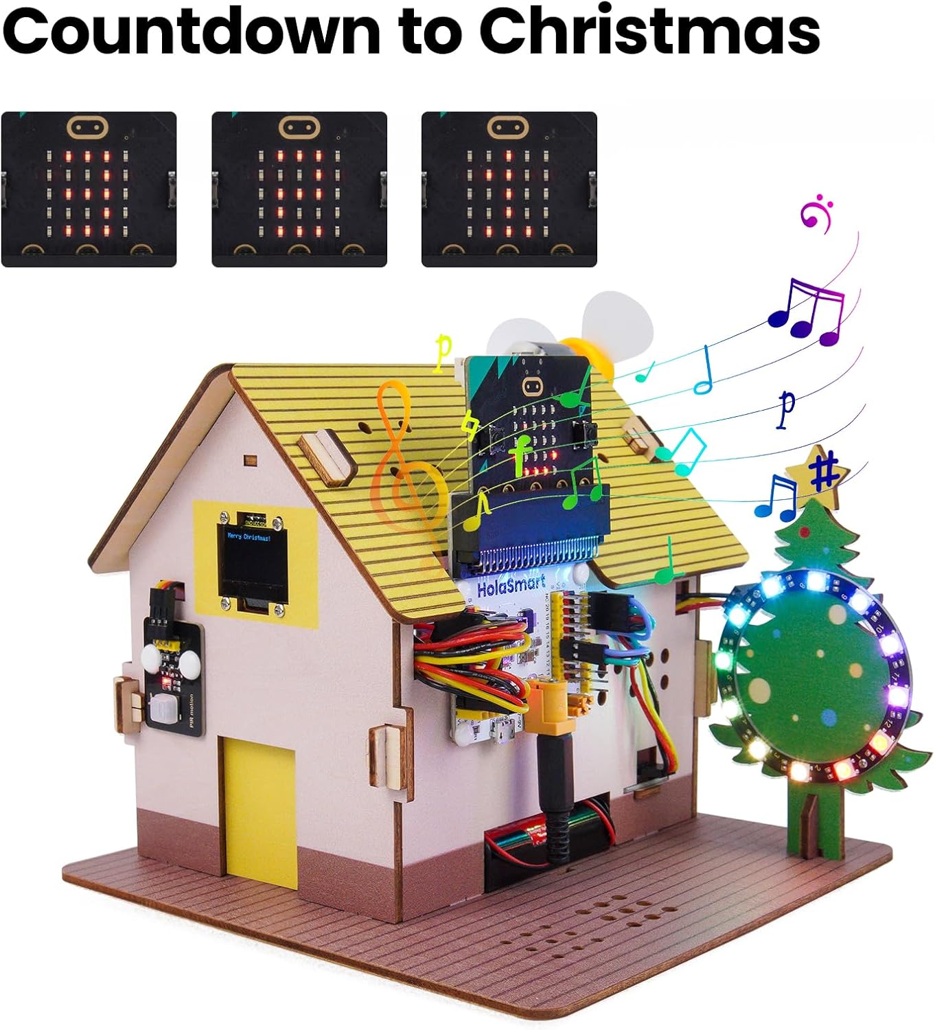 microbit Smart Home for microbit V1 and V2,STEM Education DIY Coding Kit with Online Tutorial,Programming Electronics Kit for Teens Adults(Without Micro:bit and AAA Battery)
