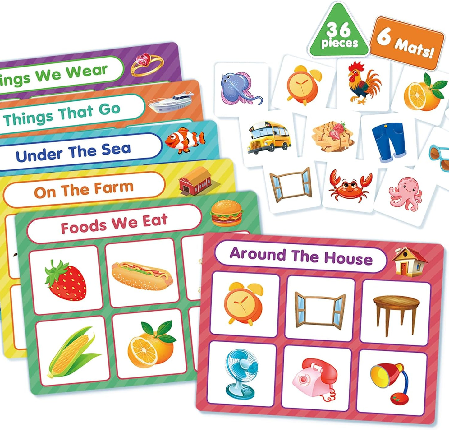EAMAY Magnetic Color Sorting Set for Kids, Fridge Magnets for Toddlers 1-3, Preschool Circle Time Learning Center Activities, Matching Games Use on The Whiteboard