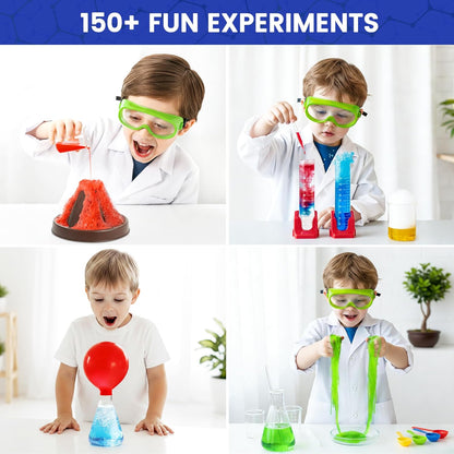 150+ Science Kits for Kids, STEM Activities Educational Science Experiments Gifts with Chemistry Set, Erupting Volcano and Growing Crystal Boys Gilrs Age 4+