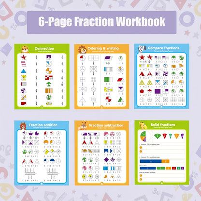 Magnetic Fraction Demonstration Book – 164CPS Magnetic Fraction Learning Tiles Montessori Manipulatives for Elementary School, Fraction Educational Puzzle for Classroom & Homeschool Toys for Kids
