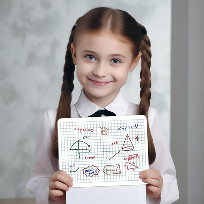Multiplication Chart Whiteboard - Double-Sided Times Table, 9" x 12" Dry Erase Board, Math Manipulatives White Board for Kids Students, Classroom and Home Learning