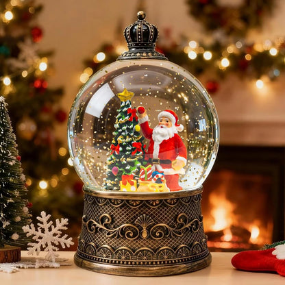Christmas Snow Globes Lantern, Church and Christmas Tree Christmas Decorations Indoor, 6H Timer Battery & USB Powered Light Up Musical Snow Globes for Kids Women Adults Gift Thanksgiving Home Decor