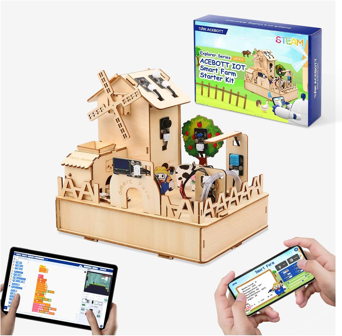 Robotics Kit for Kids Ages 8–12 12-16, ACEBOTT Smart Robot Car Kit with 3MP Camera, STEM Toys for Boys Compatible with Arduino & Scratch,App & Remote Control,STEM Gift for Boys, Girls,Teens and Adults