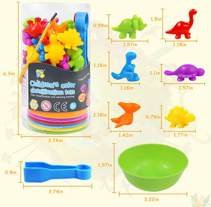 RAEQKS Counting Sorting Toys Matching Stacking Toys with Bowls Preschool Learning Activities Educational Sensory Game Montessori STEM Toy Daycare Sets Animals Gifts for Toddlers Kids Boys Girls