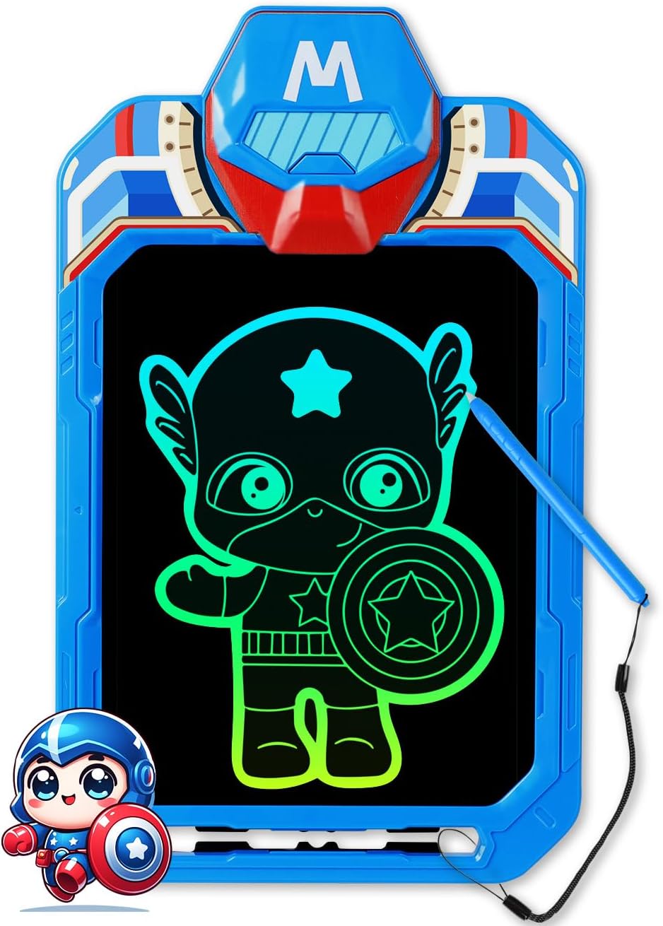 LCD Writing Tablet for Kids 10 Inch Bat Hero for Toddler 3 4 5 6 7 8 - Paint, Doodle Board, Drawing Pad - Travel Toys, Road Trip Car Activities, Birthday Christmas Gift Boys & Man