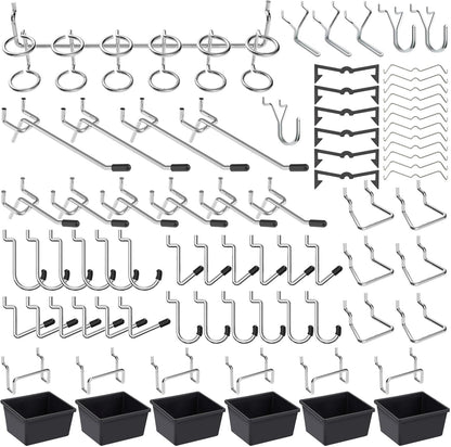 Pegboard Hooks, with Bins, Peg Locks, for Organizing Various Tools, 188 PCS, 80 of Which are Locks
