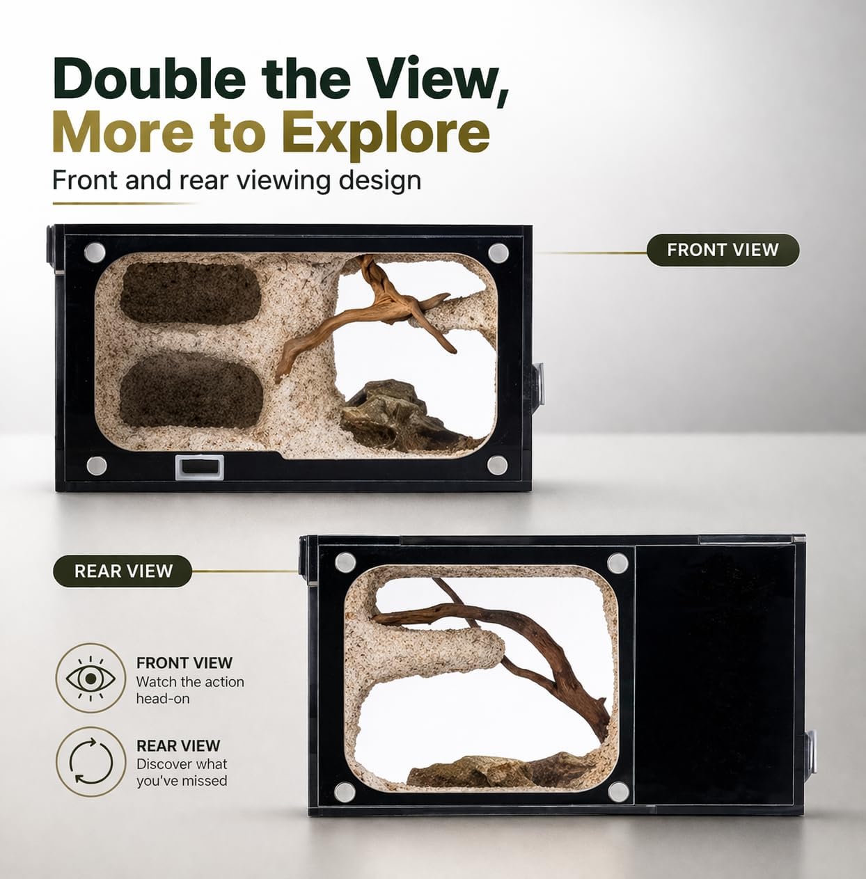 Ant Farm for Adults Study of Ant Behavior Ant Nest ant Terrarium Educational Formicarium for Live Ants and Queen,Cave Style Landscapes