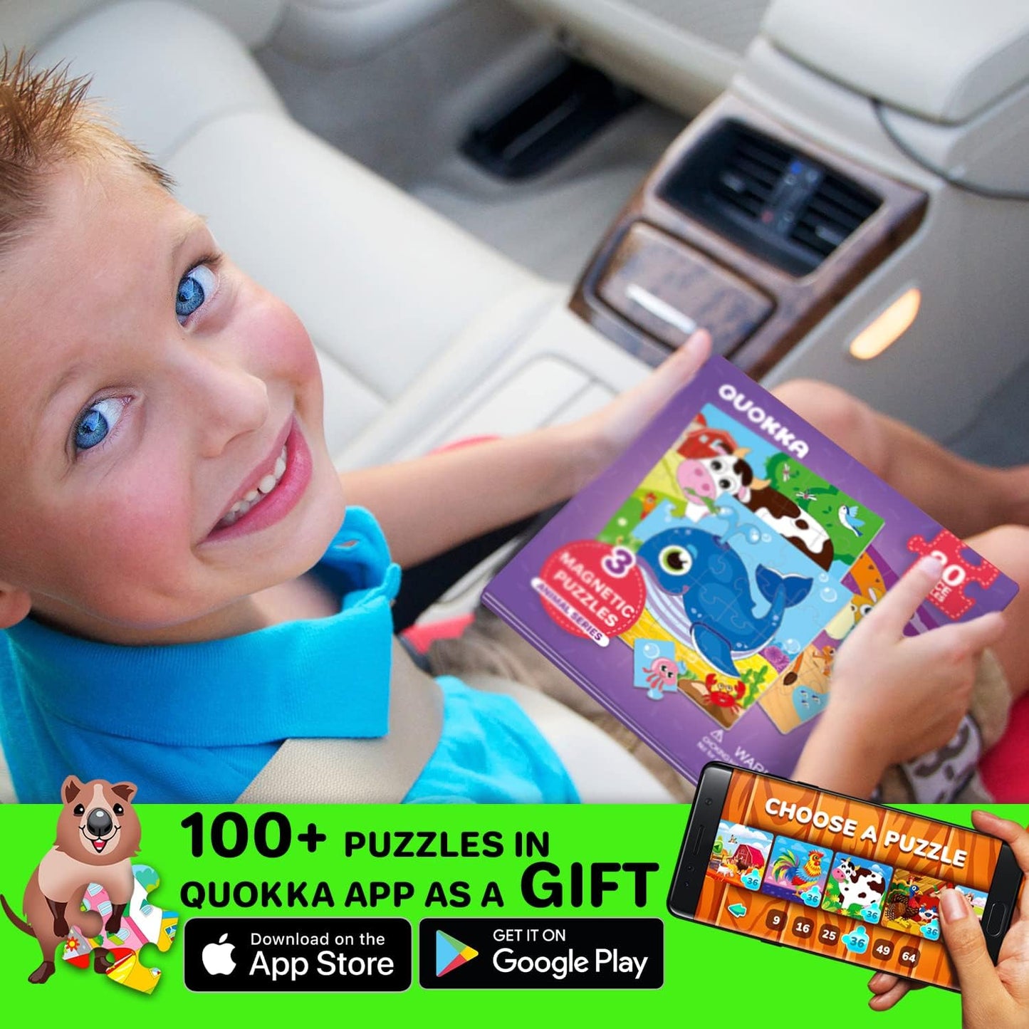 QUOKKA Magnetic Puzzles for Kids Ages 4-6 – Magnetic Fractions Learning Set for Kids 6-12 – Math Games for Homeschooling, Classrooms & Travel – 110 Magnets, 12 Task Pages, Marker – Toddler Travel Toys