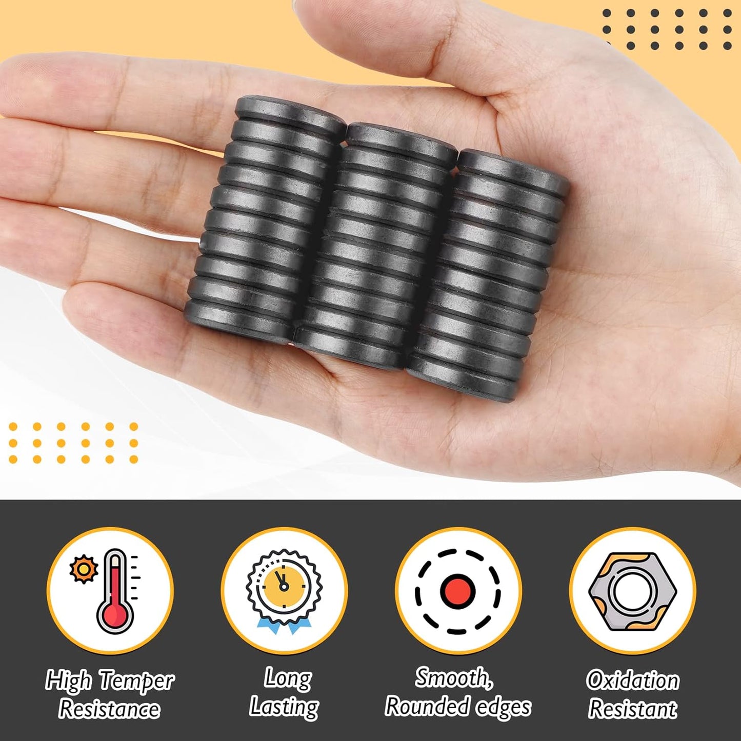 FINDMAG 20Pcs Magnets for Crafts with Adhesive Backing, Round Ferrite Craft Magnet with Adhesive Backing, Flat Ceramic Circle Magnets for STEM Classroom Experiments, Science Kits - 0.71" D X 0.12" H