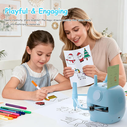 Drawing Robot for Kids: Interactive Educational Toy - Auto Drawing Machine with 192 Cards & 10 Pens - Montessori Learning Gifts for 3-8 Year Old Boys Girls