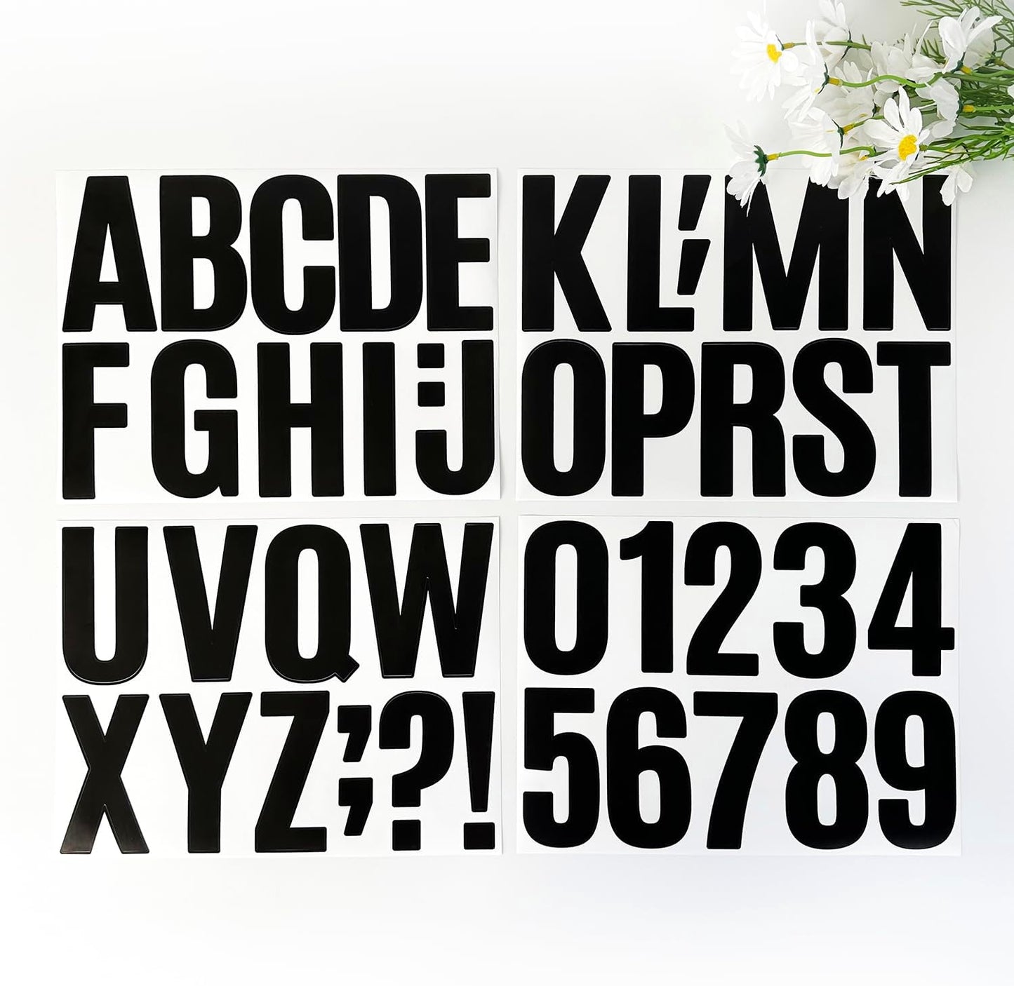 480 Pcs Waterproof 3" Vinyl Alphabet & Number Stickers - Self-Adhesive for Mailboxes, Windows, Doors, Signs, Vehicles & More, Black