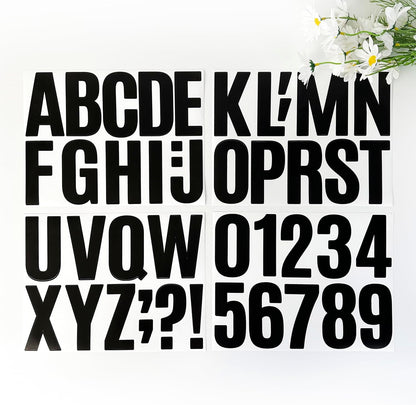 480 Pcs Waterproof 3" Vinyl Alphabet & Number Stickers - Self-Adhesive for Mailboxes, Windows, Doors, Signs, Vehicles & More, Black